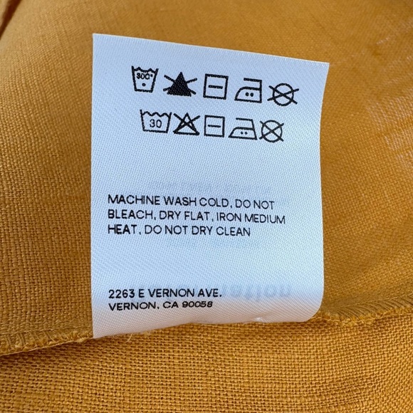 Reformation Spring Bow Linen Corset Mini Dress Size 6 Yellow Puff Sleeve A Line - Picture 14 of 14